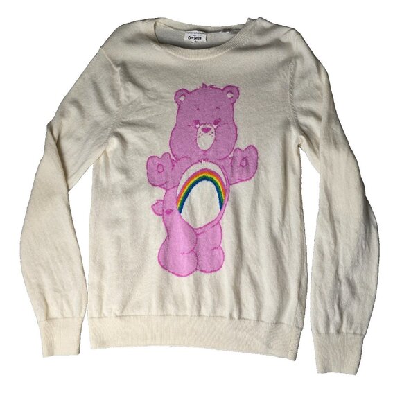 CHINTI & PARKER Care Bears Cheer Bear Sweater M Wool Cashmere Pink Rainbow Knit - Picture 2 of 11